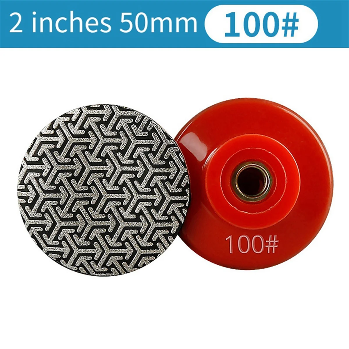 M14 Thread 2inch 50mm Diamond Hand Polishing Pads Electroplated Sanding Pads Grinding Disc, 100