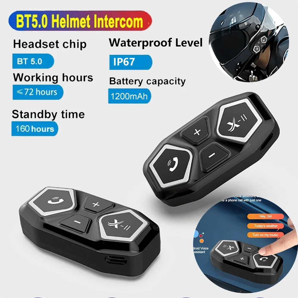 

X11 Motorcycle Helmet Bluetooth Headset Hands Free Call Kit Moto Wireless Headphones IP67 Waterproof BT5.3 Earphone