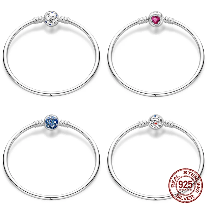 

2025 New Simple Universe Galaxy Mysterious Lucky Original 100% 925 Sterling Silver Bracelet DIY Jewelry Making Women Gift
