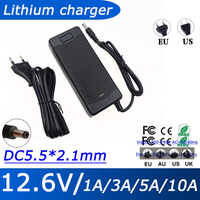 12.6V 1A 3A 5A 10A DC5.5*2.1mm 3S Lithium Battery Charger for 18500 26500 Polymer lithium battery Pack charger