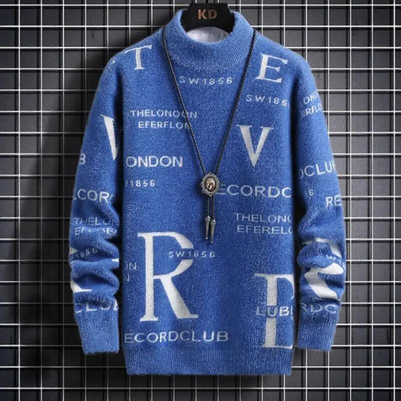 

Мужская одежда, мужской свитер, термобелье, осень-зима, повседневная молодежная одежда с длинными рукавами, пуловер, трикотаж Y2K