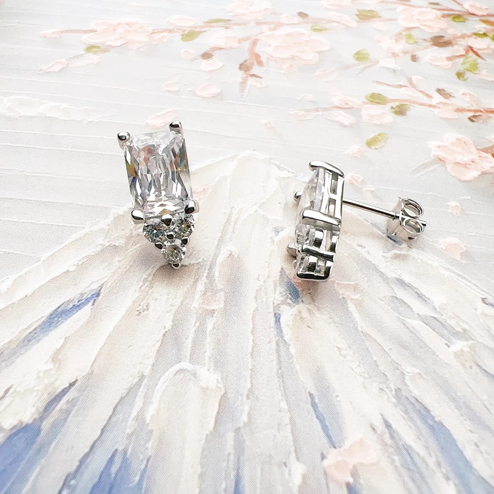 Elegante Design-Ohrstecker, stilvoller, feiner Schmuck für Frauen, romantisches Geschenk aus reinem 925er-Sterlingsilber – Detail 3