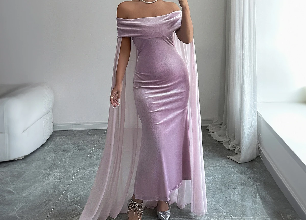 

Elegant and High-end Strapless Solid Color Hip Hugging Dress for Women's Clothing Autumn/winter 2025