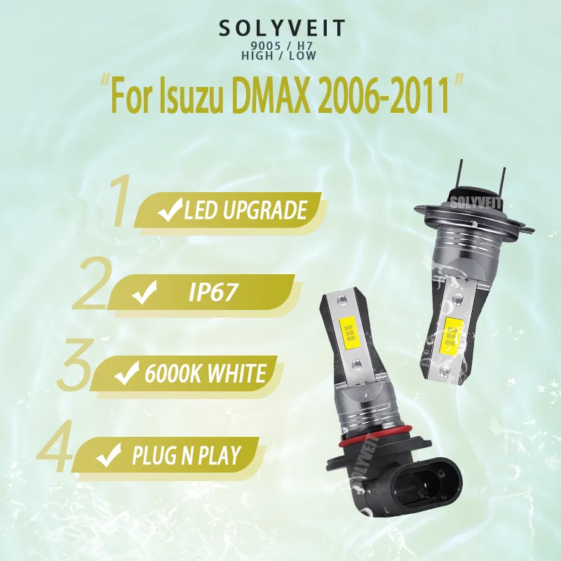 

Устраните темные зоны тусклости: наши светодиоды обеспечивают яркое освещение перед тем, как вы завершите поворот, для фар Isuzu DMAX 2006 2007 2008 2009 2010 2011.