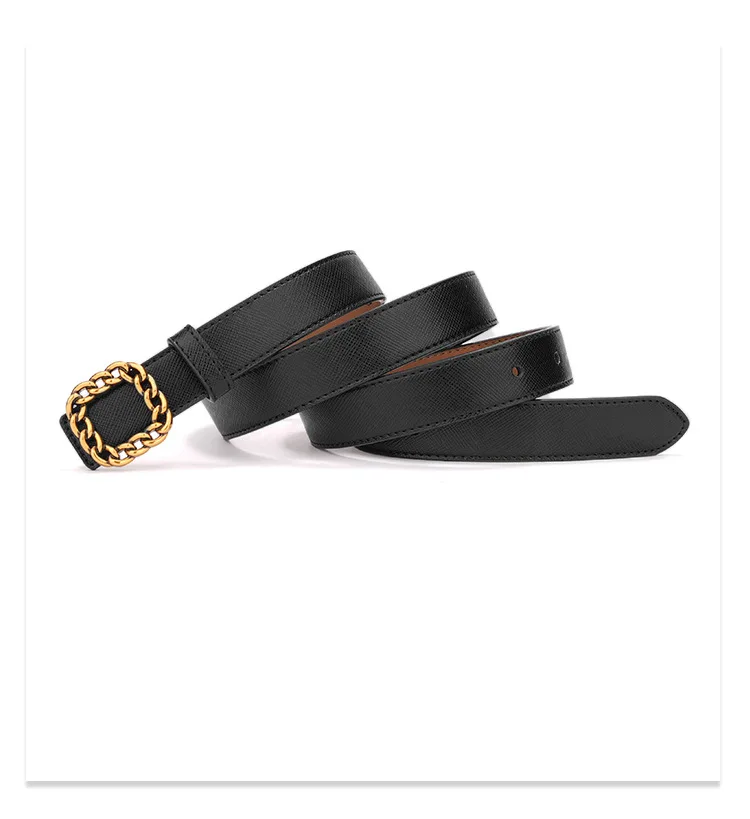 女性の本革牛革ベルト、多用途でファッショナブルな女性の装飾ベルト、新しいシンプルな装飾ジーンズベルト