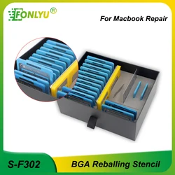 S-F302 BGA Reballing Magnetic Stencil for Macbook T2 M1 M2 Applying Solder Balls to BGA Chip RAM NAND Tin Planting Platform Tool