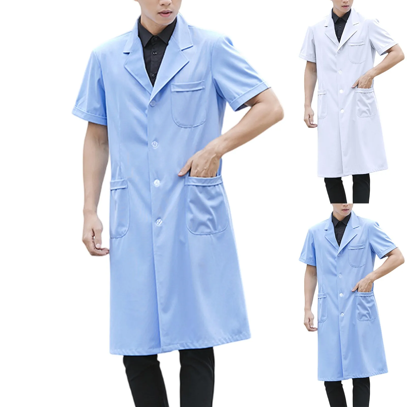 Apotheke tragen weiße Laborkittel, kurzärmelig, Krankenschwester, Arzt, Arbeitsuniform, Kleidung, Spa, Schönheitssalon, Labor, lange Jacke