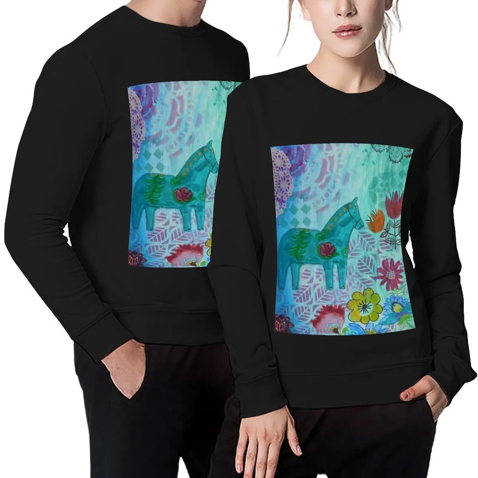 

Dala horse Pullover men clothing autumn korean autumn clothes japanese style new in hoodies & sweat-shirt