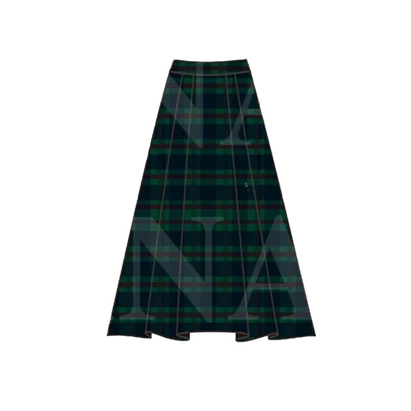 ALXNAN Schwarzer Wollrock, lang, A-Linie, hohe Taille, Bürodame, Faltenröcke, Damen, 2025, Herbst, lockere Passform, Damenbekleidung, LXN32066BSQ