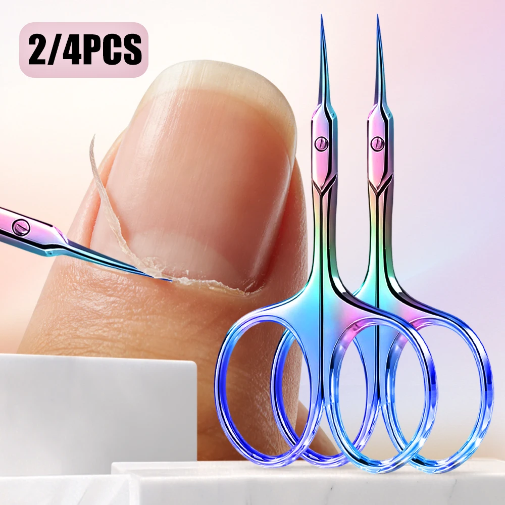 

1/2/4Pcs Russian Cuticle Scissors Nipper Dead Skin Scissors Stainless Steel Manicure Pedicure Tools Nail Trimmer Clipper