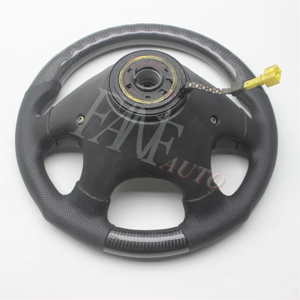 Replacement Real Carbon Fiber Steering Wheel with Leather for VW Volkswagen Golf 3 Mk3 JETTA