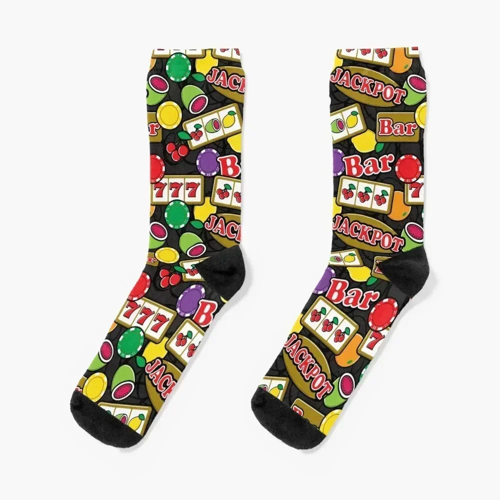 

Casino Jackpot Lucky Slot Machine Fruit Slots Pattern Socks kawaii Christmas funny gifts floor Socks Woman Men's