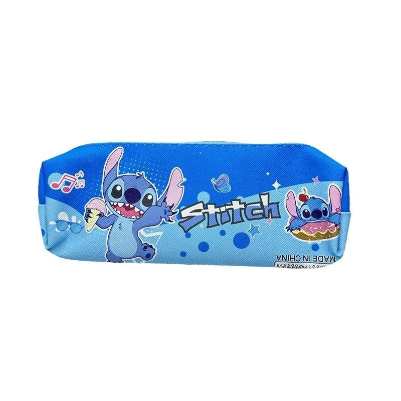 Disney Cartoon Cute Stitch Pen Bag Ice Cream Stitch & Stitch Student Large Capacity Single-layer Pencil Bag Kids Birthday Gift