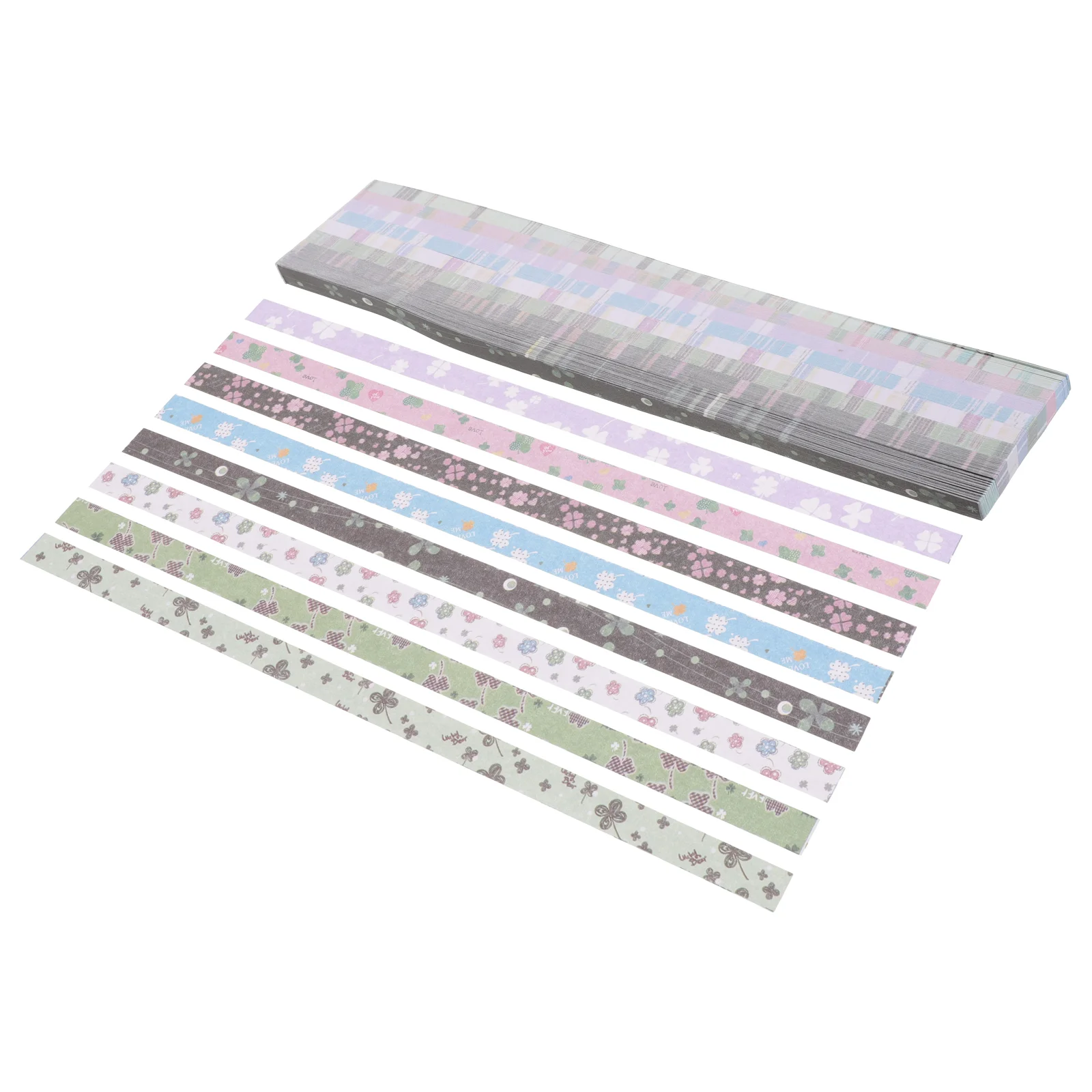 540 Pcs Four-leaf Origami Toilet Paper Dispenser Key Star Strips Shine Kids Folding Students Stars for Hand