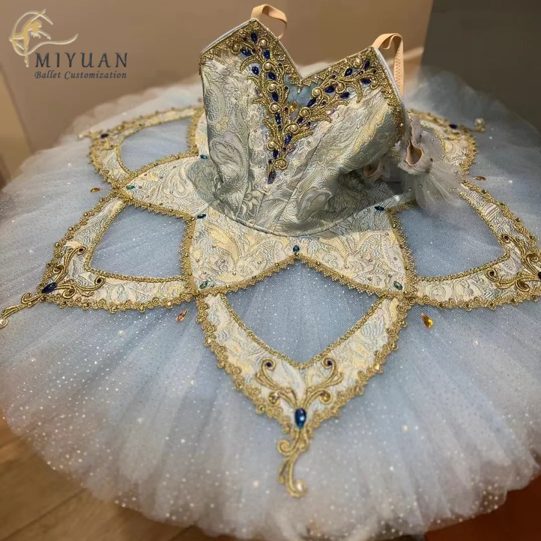 2023High-end custom Bluebird Competition Professional TUTU dress Adult children sky blue ballet dress girls show disk dress