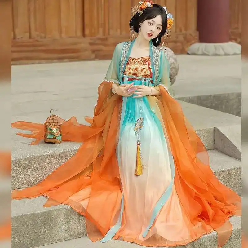 Women Female Carnival Cosplay Costume Ancient Traditional Hanfu Pink Hanfu Dance Dress Hanfu Chinese Dress