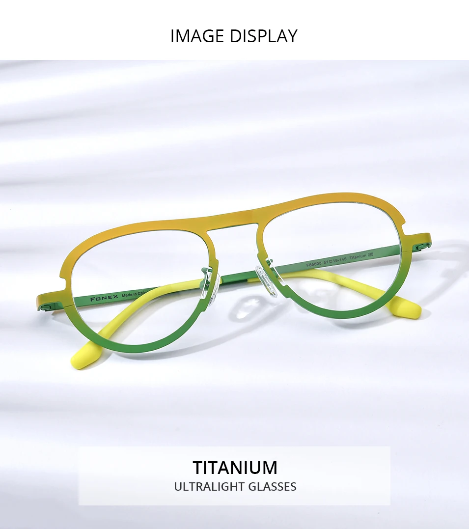 FONEX Reines Titan Brillengestell Damen 2025, neue trendige Mode, Markendesign, Polygon-Brillen, Herren, hochwertige Brillen 85841 – Detail 13