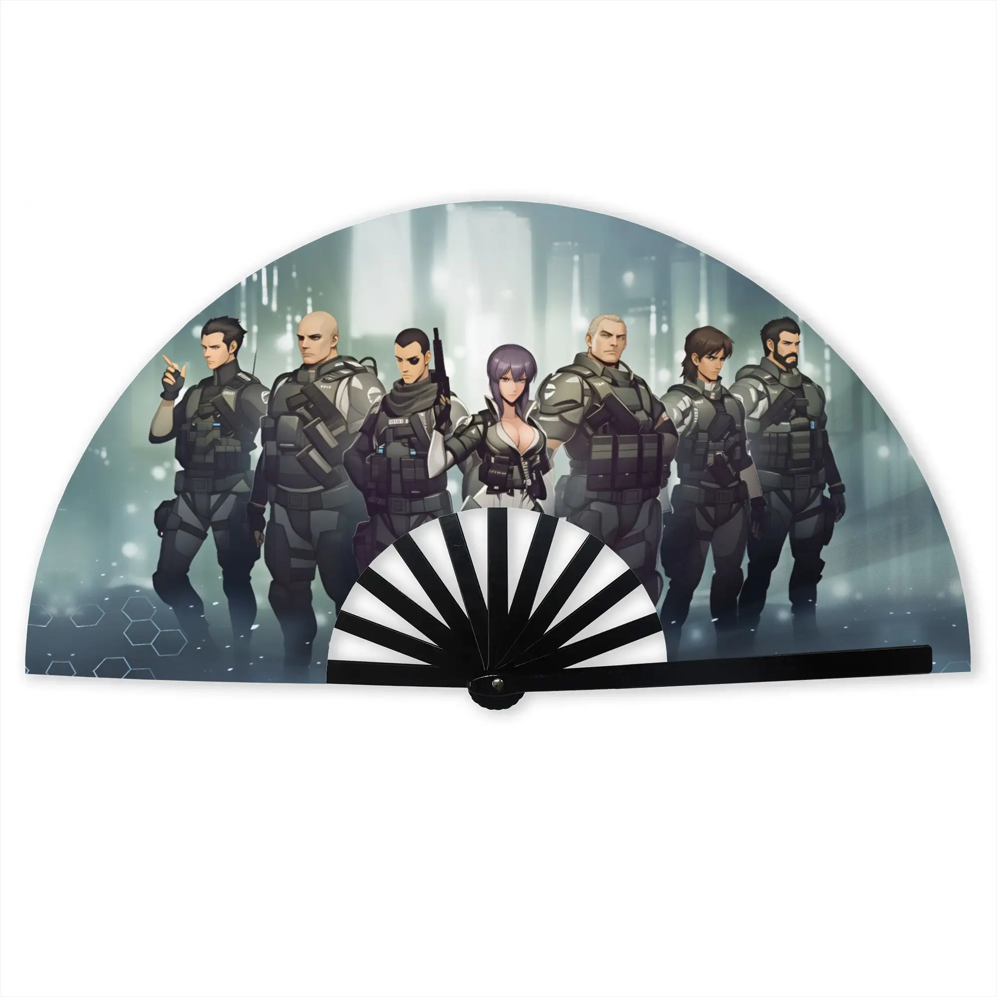Ghost In The Shell Saito Motoko Kusanagi Batou Traditional Folding Fan High-Quality Fans Gift  Exquisite Decorative Hand Fan