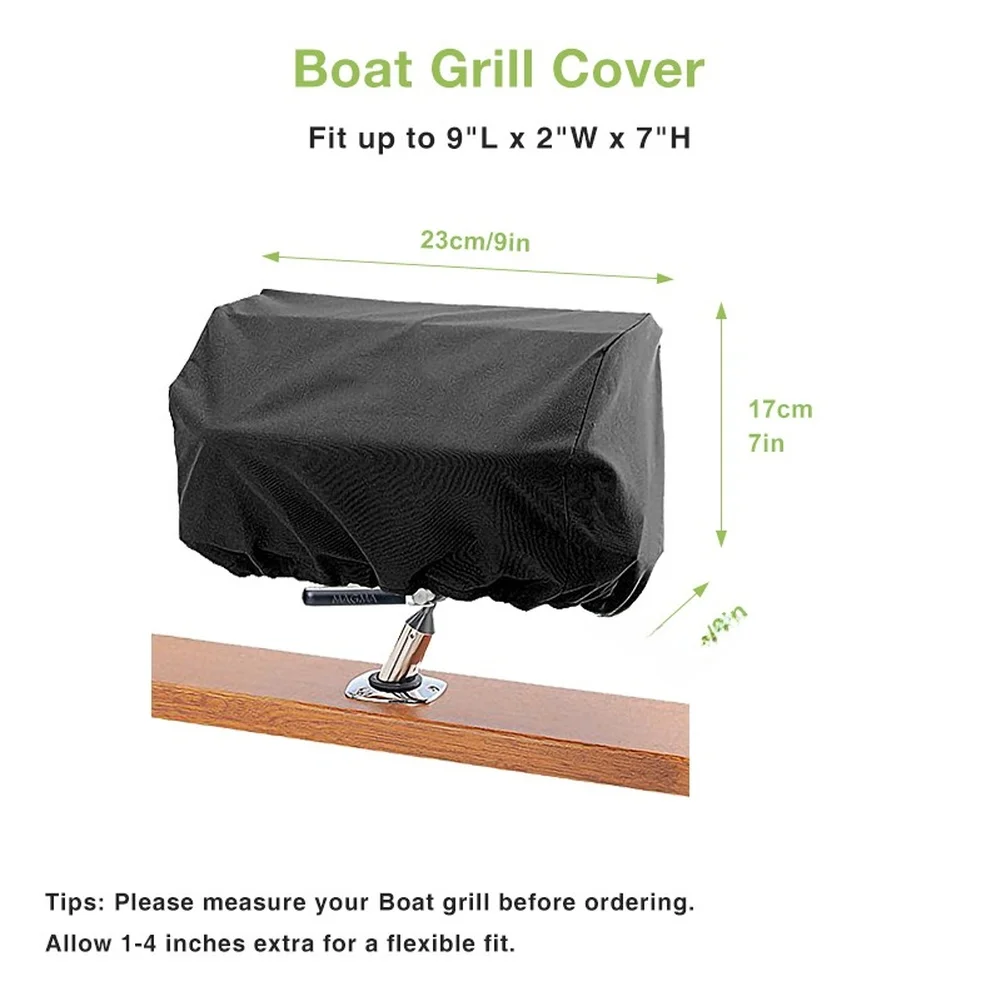 Waterproof Boat BBQ Cover Polyester Windproof Snowproof Dustproof Marine Grill for protection Outdoor Use 58x38x38cm
