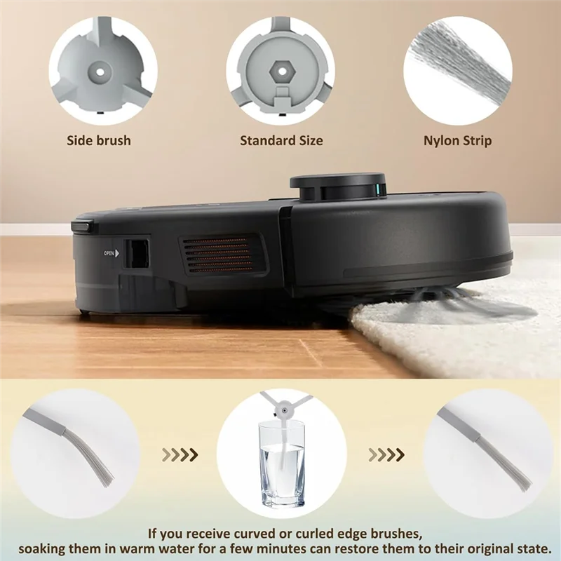 Комплект для замены робота-пылесоса Eufy L60/L50: включает в себя основные боковые щетки и фильтры HEPA.