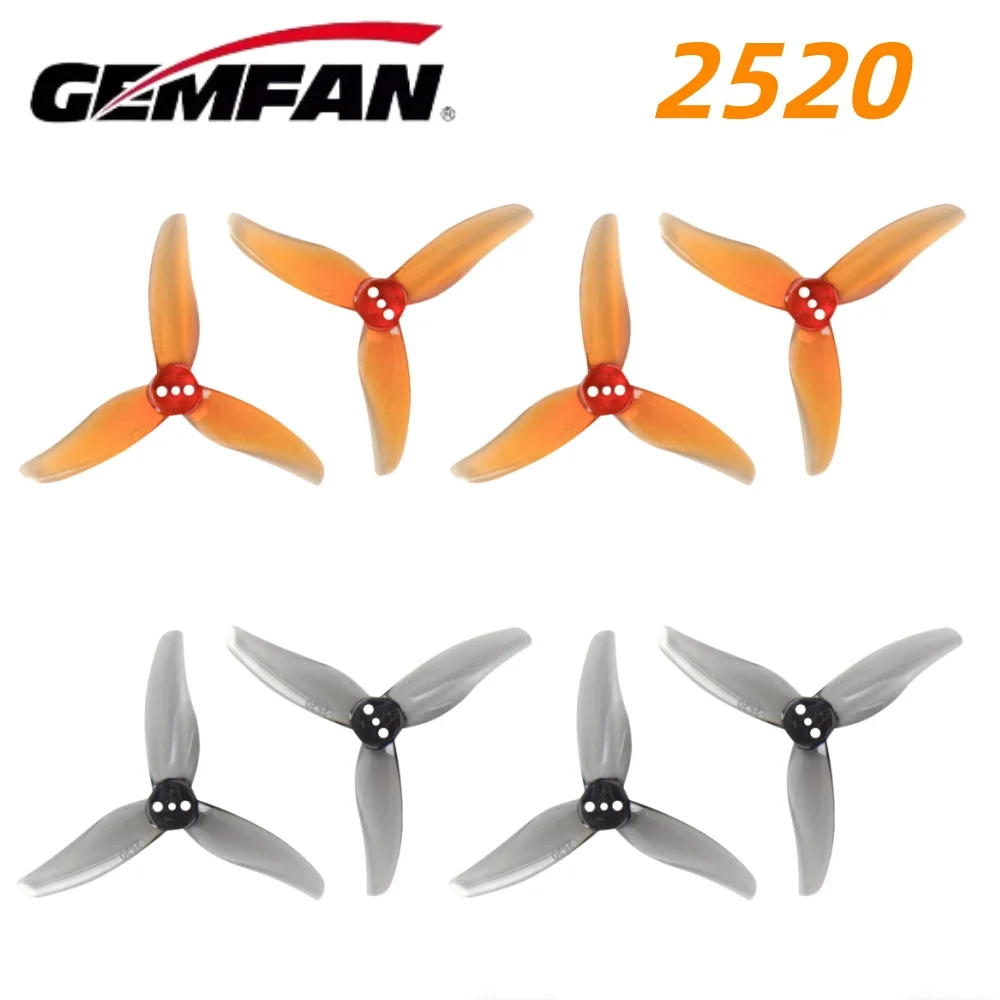 4Pairs Gemfan Hurricane 2520 2.5X2X3 3-Blade PC Propeller CW CCW for FPV Freestyle 2.5inch Drone 1106 1404