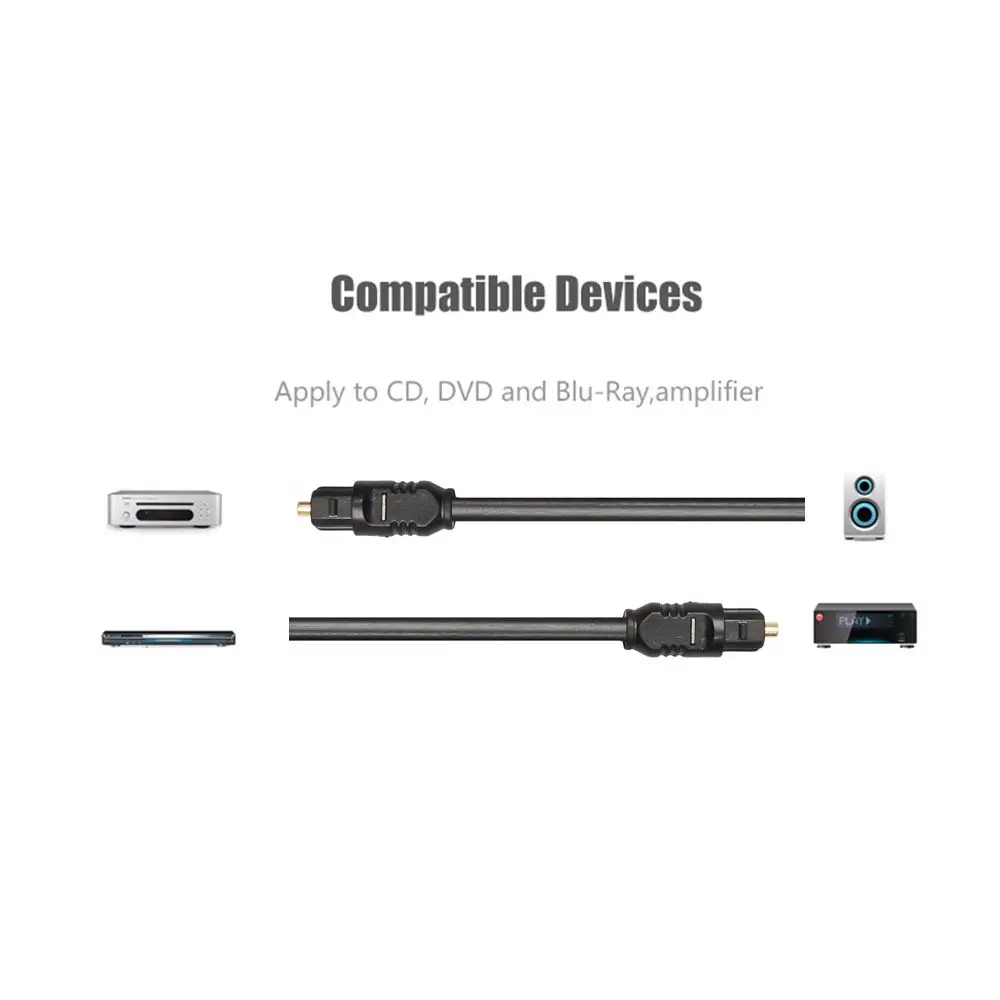 0.5m 1m 2m 3m 5m Optical Fiber Audio Cable Gold Plated Toslink Digital SPDIF Cable For Blu-ray CD DVD Player Xbox 360 PS3