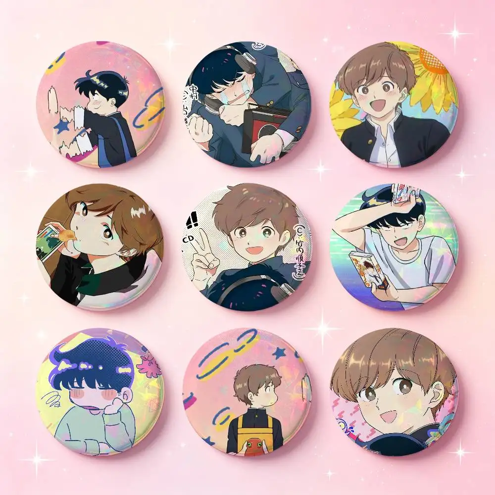 Cute Anime Go For It Nakamura Badges Button Round Creative Pin Brooch Badge Bag Decor Accessories Fans Collect Friends Gifts
