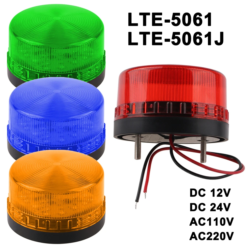 

small strobe signal flashing LED Lamp DC12V24V AC220V LTE-5061 Buzzer/no sound Audible Visual Alarms indicator warning light red