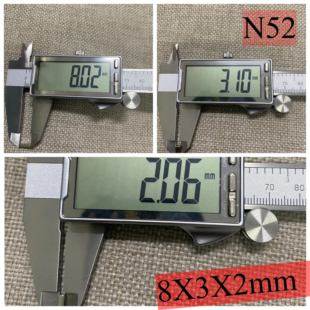 N52 8x3x2mm 8x3x1 6x3x2 5x2x1 Strong Neodymium Tiny Booster Workshop Power Square & Rectangle Magnet Standard Size DIY