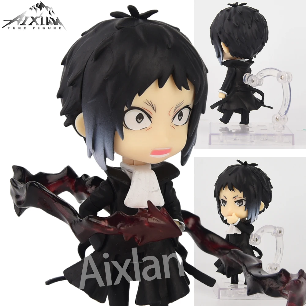 10cm Q version Anime Dogs Figure 1191# Ryunosuke Akutagawa PVC Action Figure Face Changeable Collection Model Doll