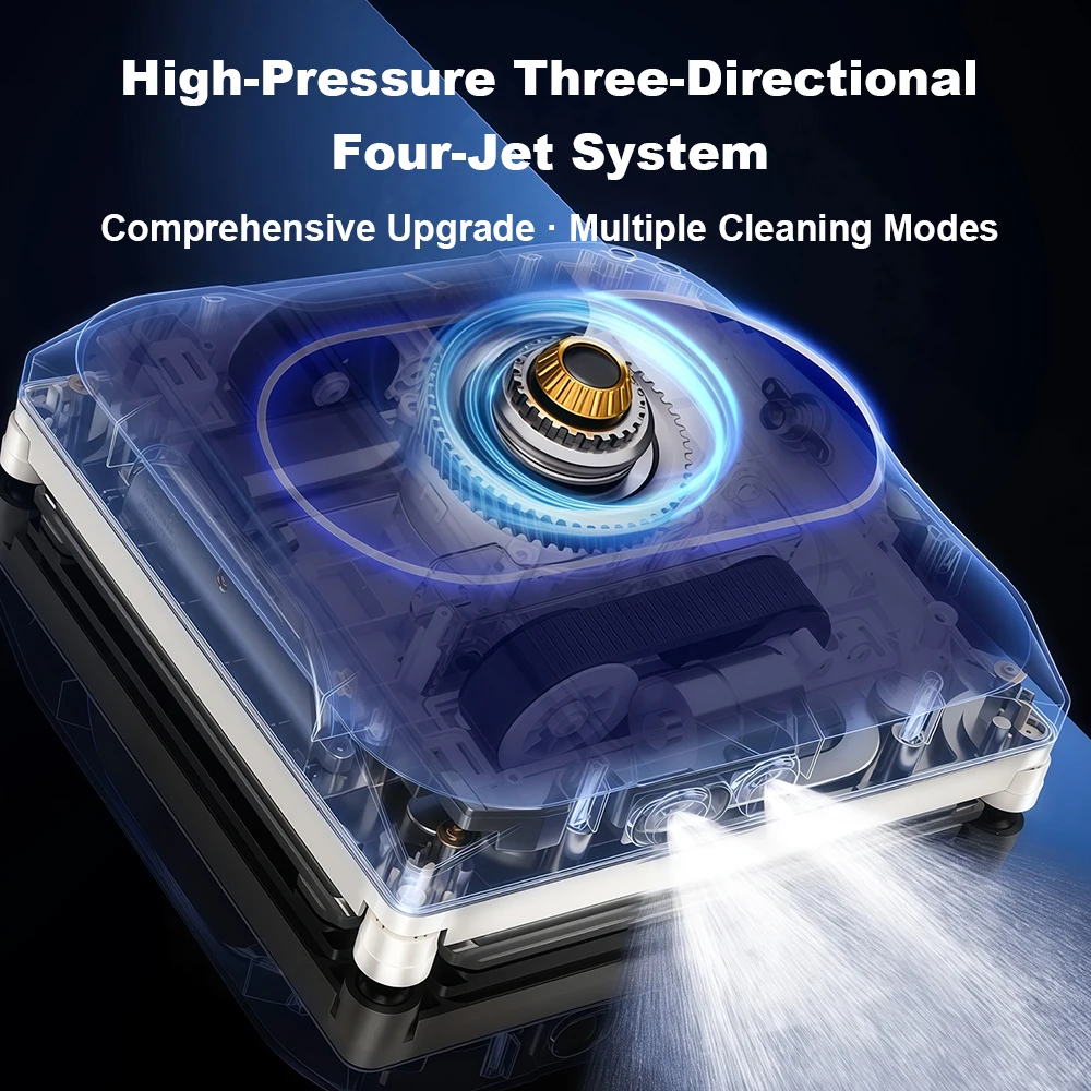 Window Cleaning Robot Liectroux S11, 4-Way Water Spray, 9000PA,Home Glass Floor Wall Tiles Cleaner Robot, Floating Scraping Tech