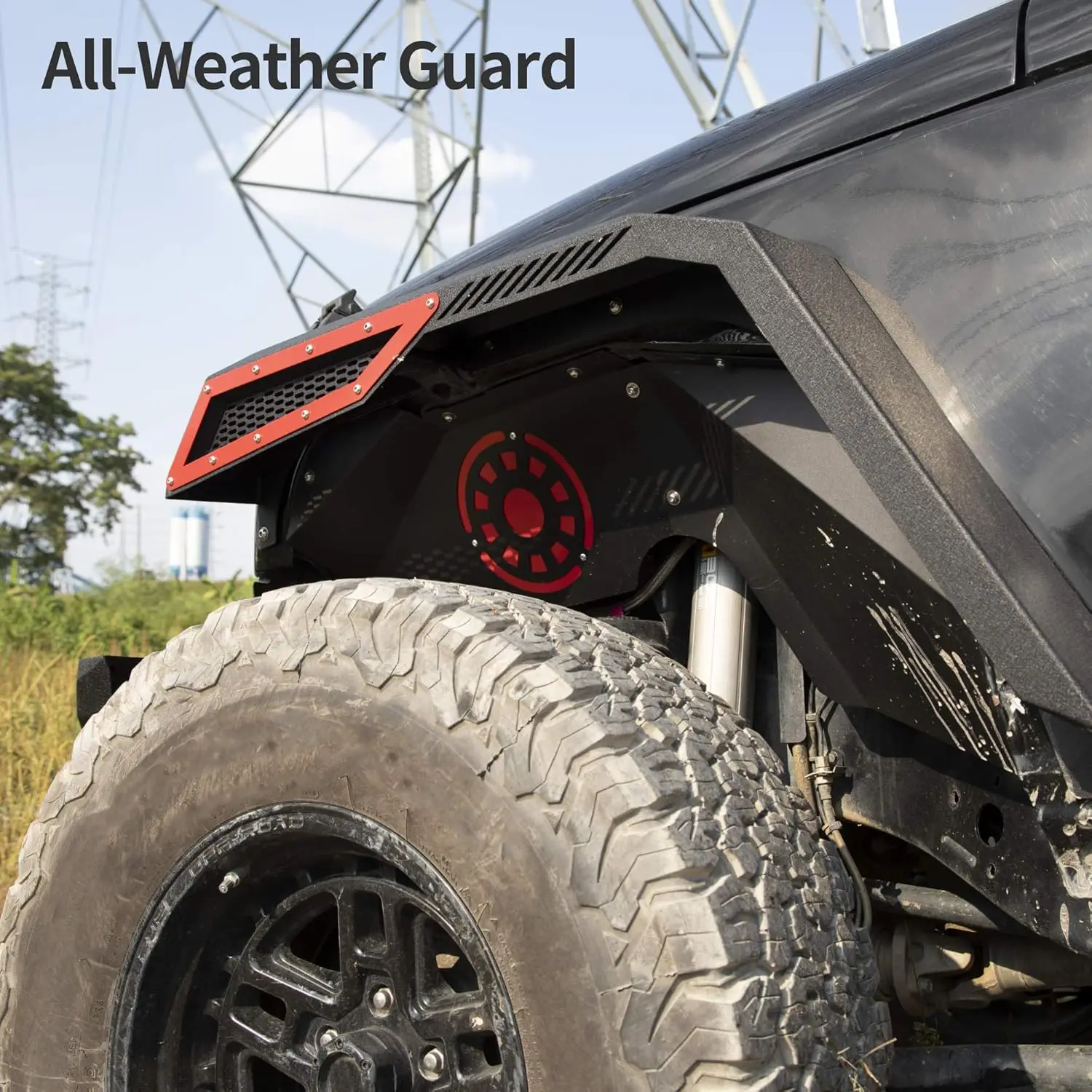 Front & Rear Fender Flares Compatible with 2007-2018 Jeep Wrangler JK & JKU Unlimited(2-Door & 4-Door), Textured Black