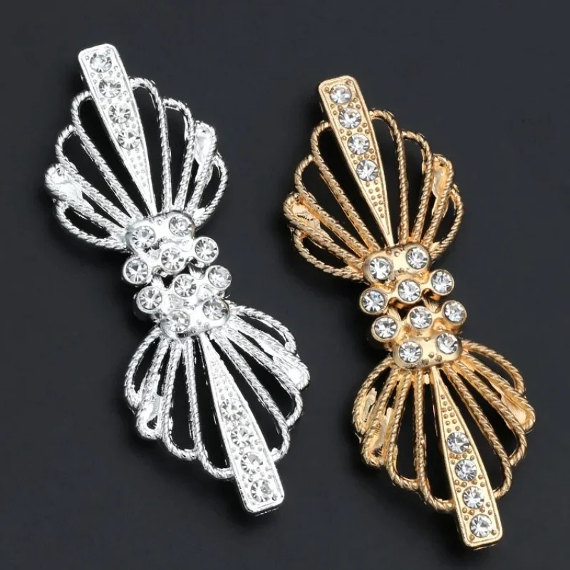 1 Piece Crafts Closure Clasps Metal Button Rhinestone Buckles Crystal Metal Hook Eyes Clasp Garment Coat Fastener Sewing Decor