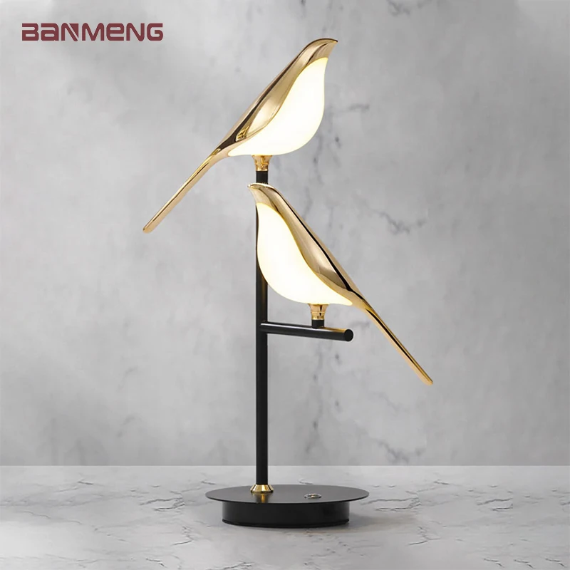 Imagem -02 - Moderno Lâmpada de Mesa Led Luzes Magpie Pássaro Modelo Lâmpada Leitura Iluminação Interior Estudo Quarto Cabeceira Sala Estar Decoração da Sua Casa