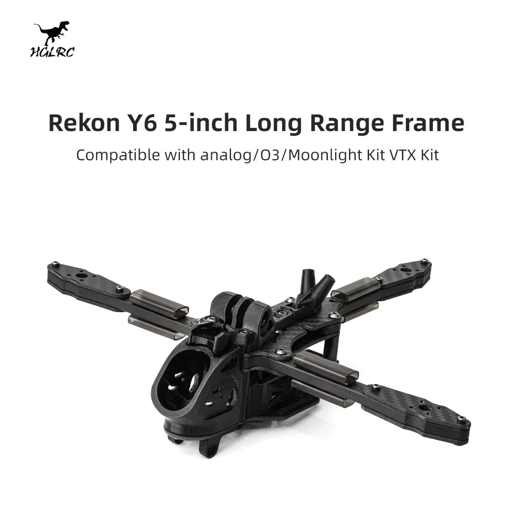 

HGLRC Rekon Y6 5inch Frame Kits 5mm Arm for Analog / O3 / Moonlight Kit VTX Long Range Drone