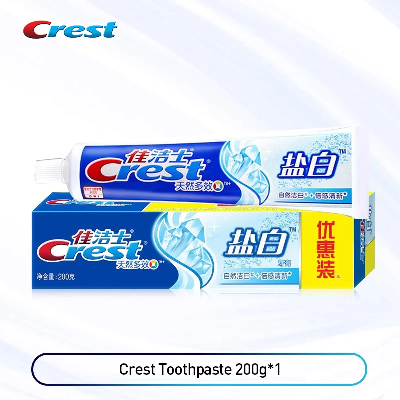 Отбеливающая зубная паста с солью Crest Удаляет пятна и снижает зубной налет Свежесть дыхания Отбеливание зубов 200 г