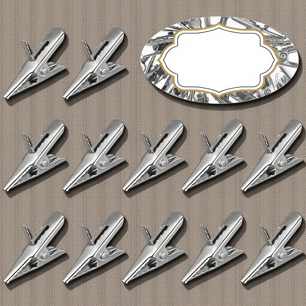 

50 Pcs Mini Iron Alligator Clips Glitter Christmas Tree Ornament Craft Decor for Photos DIY Memos Garland Bows