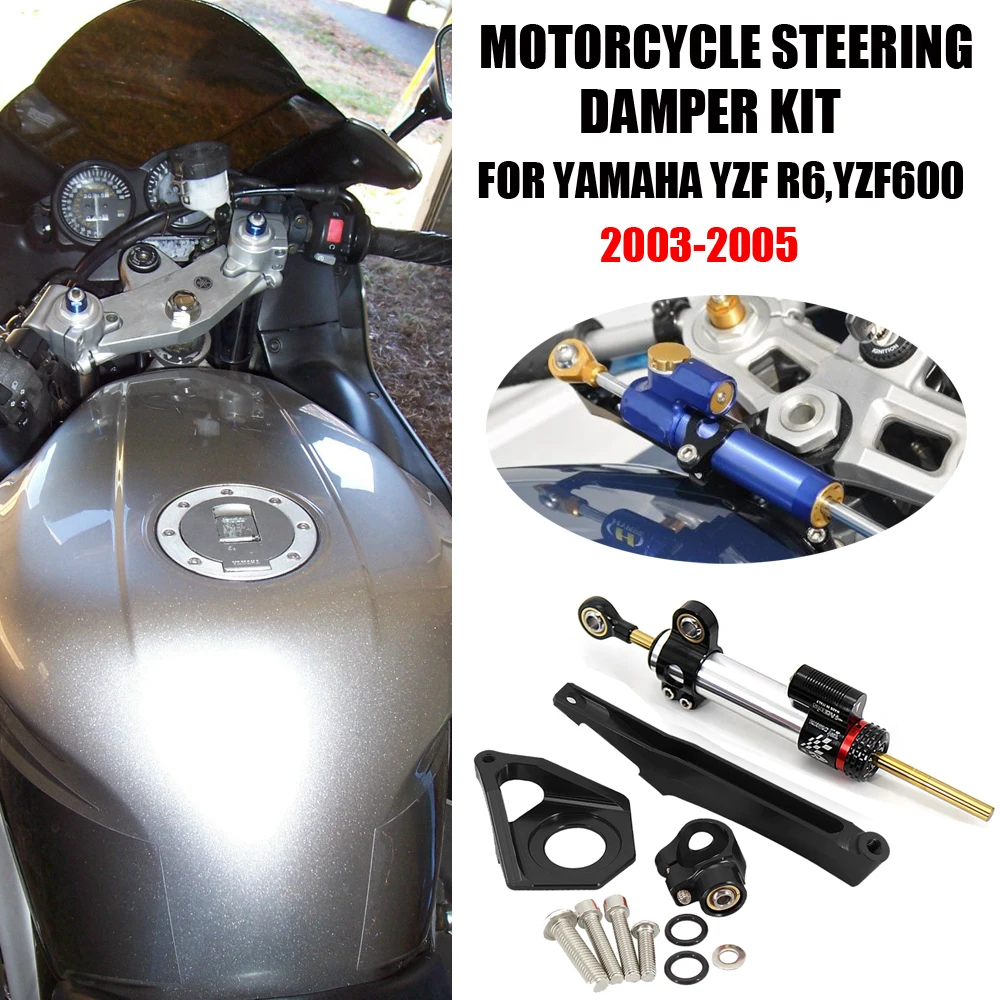 

Motorcycles Steering Stabilize For YAMAHA YZF600 YZF R6 2003 2004 2005 Damper Bracket Mount Kit