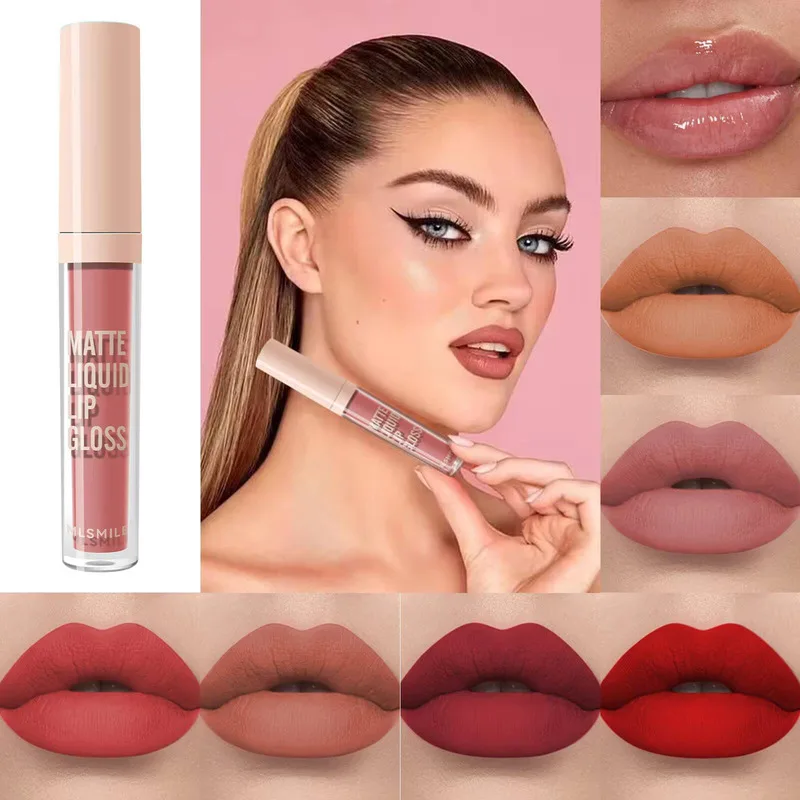 

MLSMILE Waterproof Nude Gloss 7colors Lasting Veet Matte Liquid Lipstick Moisturizing Non-stick Cup Glaze Lip Makeup Cosmetic