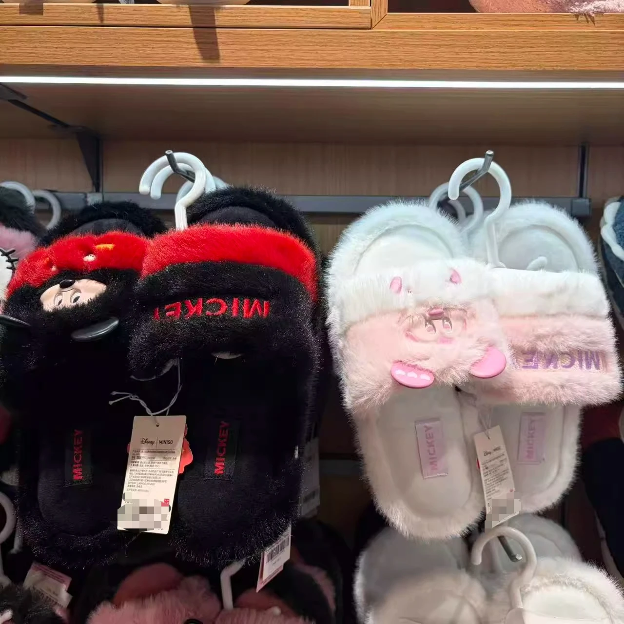 

Disney Explosion Mickey Series Plush Slide Slippers Glossy Fleece Open Toe Slippers For Men Women Home Comfort Gift