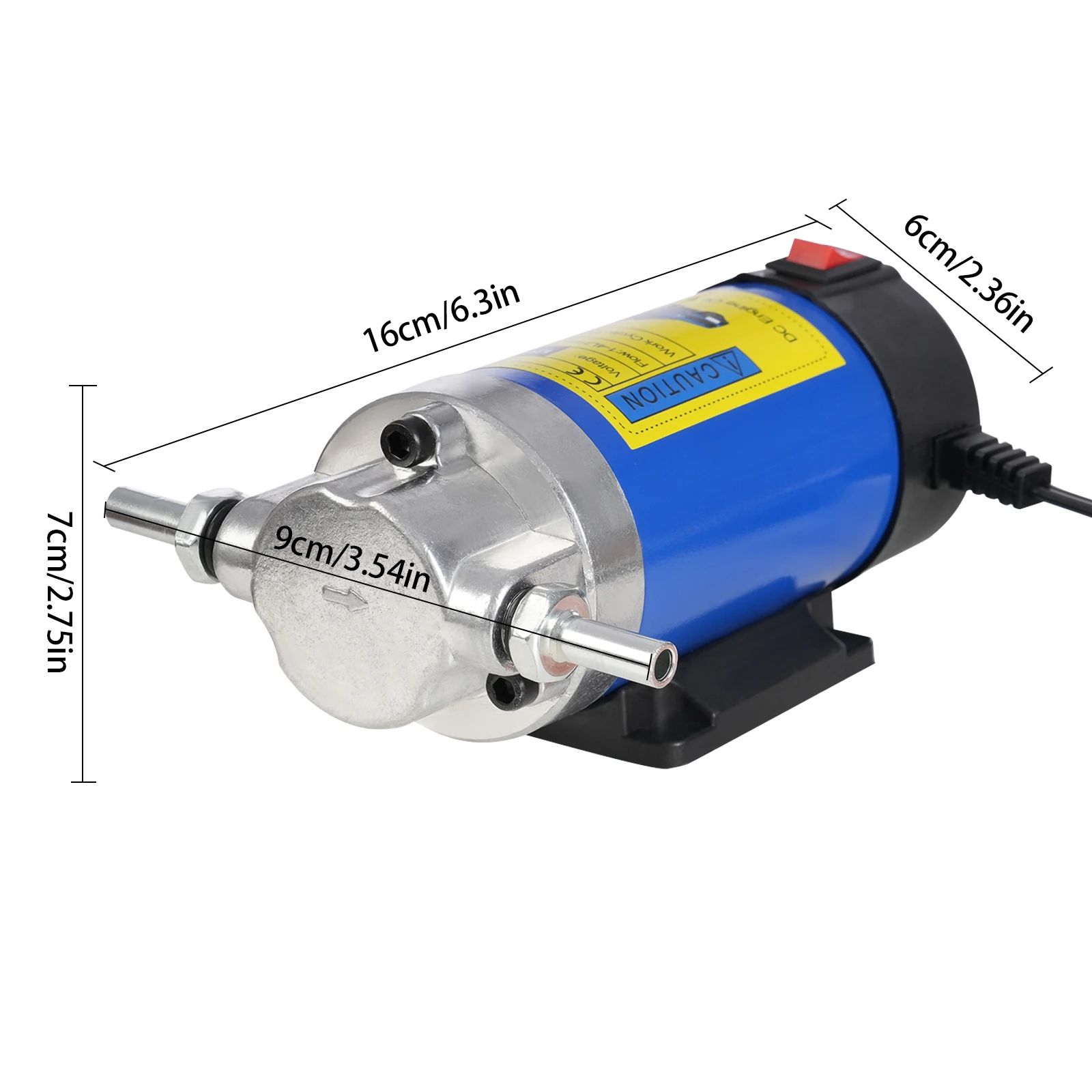 12V DC Motoröl-Transferpumpe, 100W Ölabsaugpumpe, Gusseisen-Ölwechselpumpe Motorradwerkzeug, 1-4 L/0,22-0,88 Gal/min – Detail 2