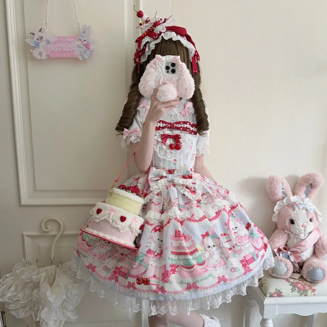 

Оригинальный дизайн, платье Лолиты, японское милое платье для чаепития Jsk, платье-бретелька для женщин