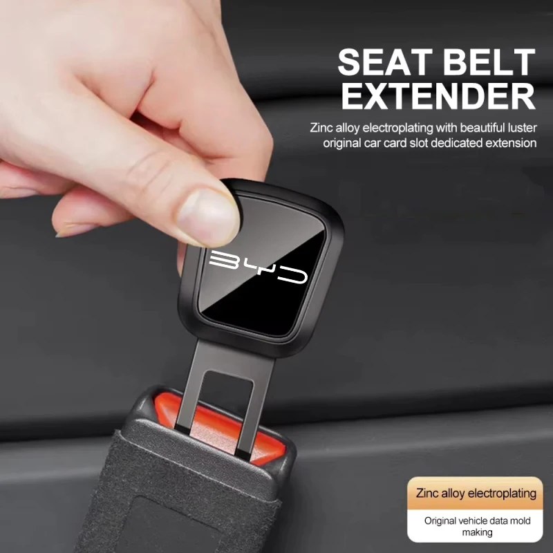 2PC For BYD All Models Car Seat Belt Clip Extender Insert Lock Buckle Extender Safety Buckle Thick Insert Socket Extender
