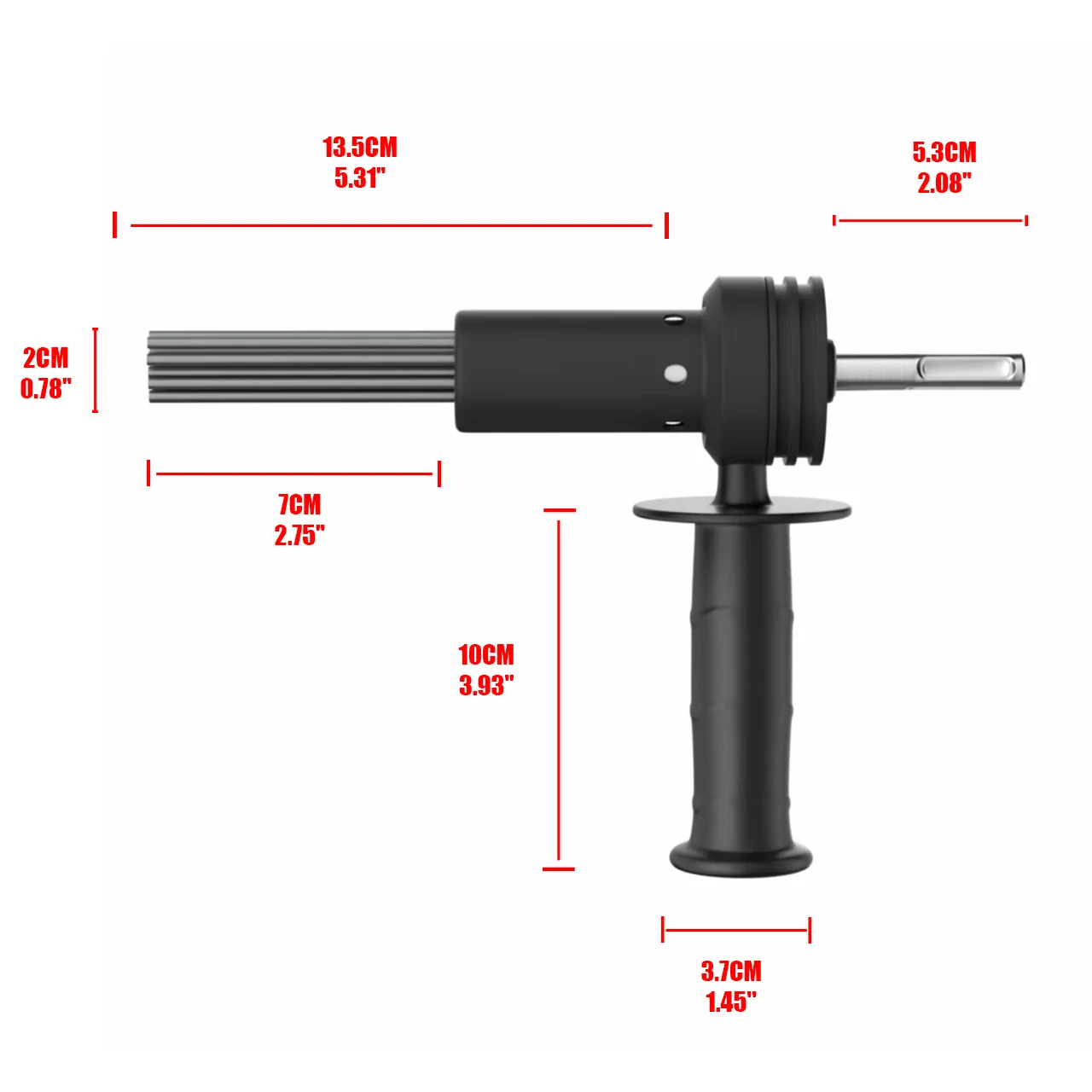 SDS Plus Deburring Tool, Needle Deslagger with Detachable Handle – Durable Rust Removal & Edge Finishing Tool for Metalworking
