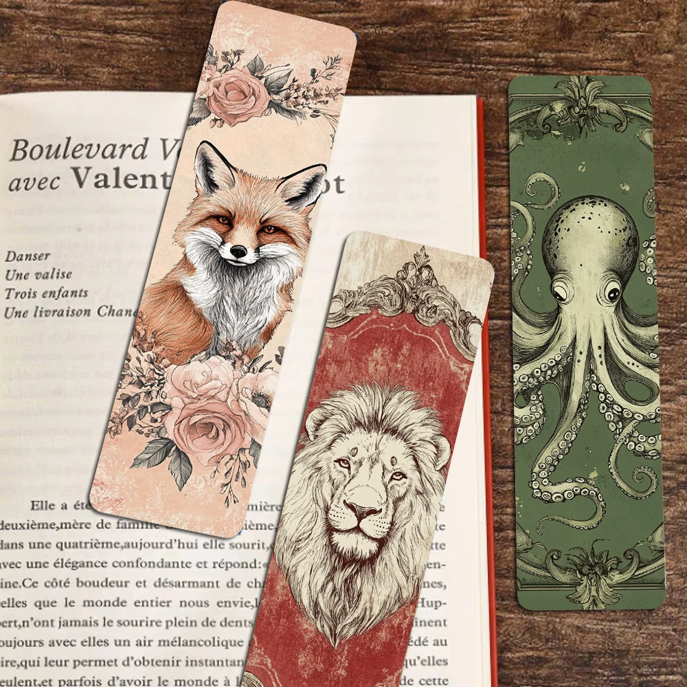 30/60PCS Antique Photo Frame Animal Bookmark Laptop Luggage DIY Reading Style Book Landscape Gift Cards Creative Bookmarks ﻿