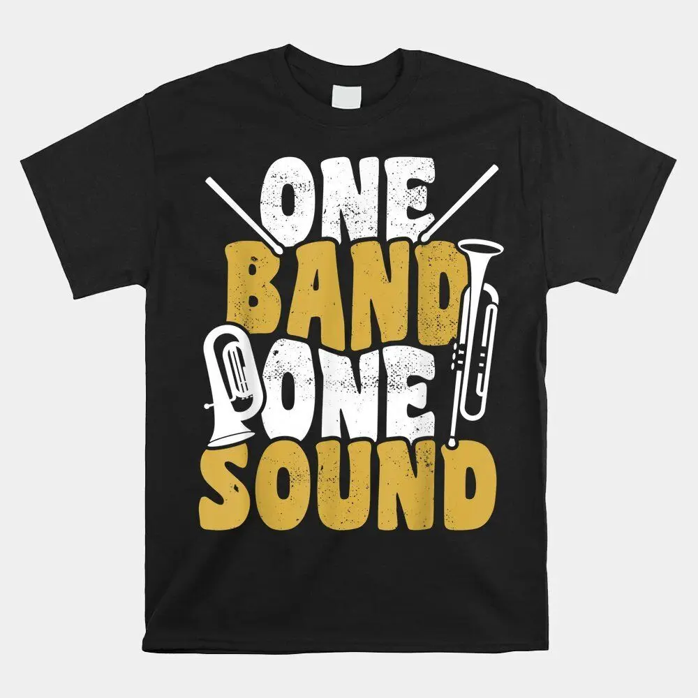 SALE!! One Band One Sound Marching Band Senior Drumline T-Shirt, Size S-5XLHigh Quality 100%Cotton Short Sleeve