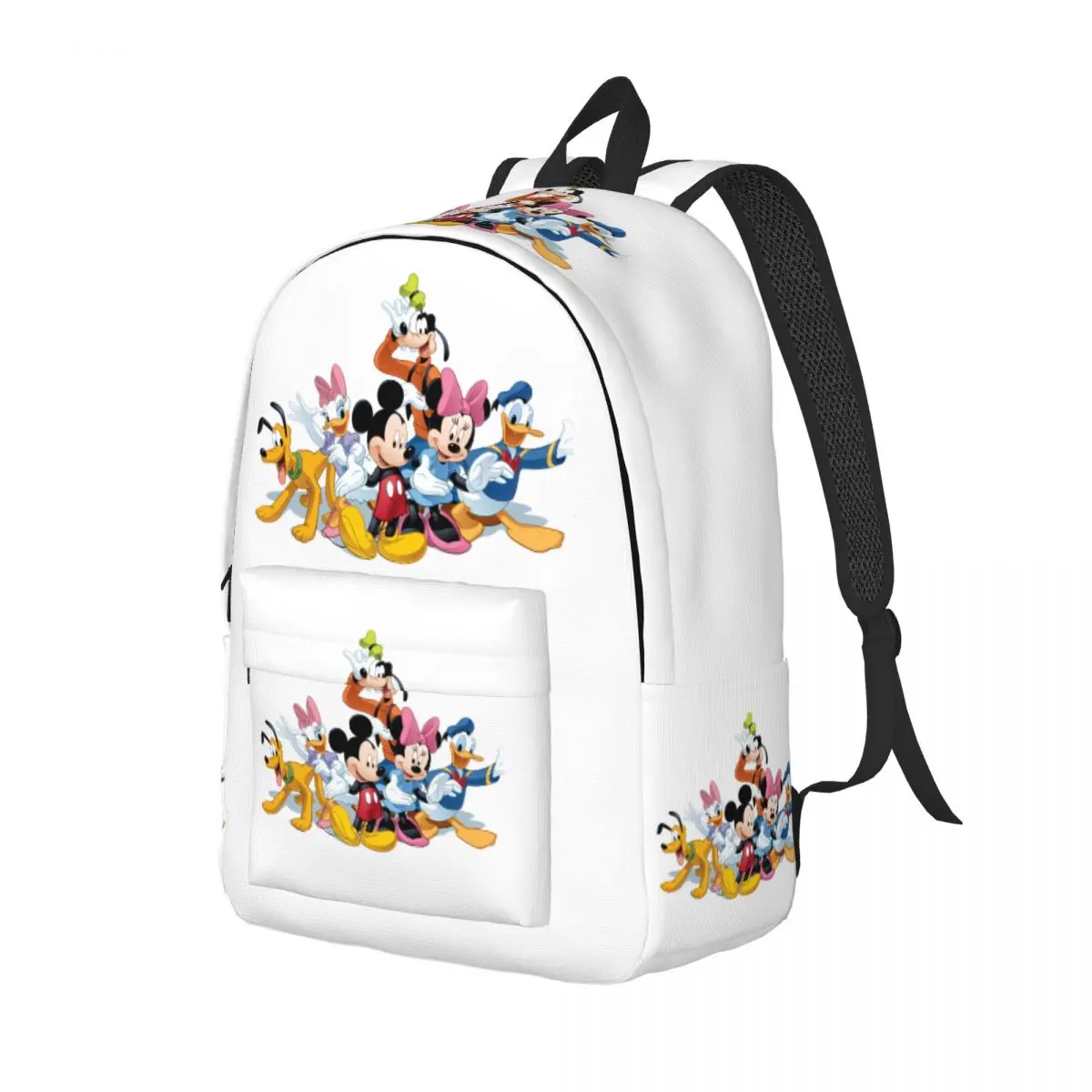 Custom Mickey Mouse Minnie Canvas Backpacks for Girls Cartoon College School Travel Bags Men Women Bookbag Fits 15 Inch Laptop