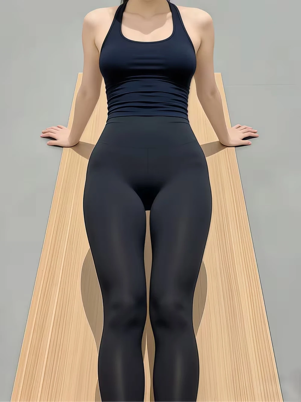 Ultra Thin Translucent Capri Leggings Seamless Shaping Tights Stretchy Sports Pants Sheer Skinny Trousers for Women