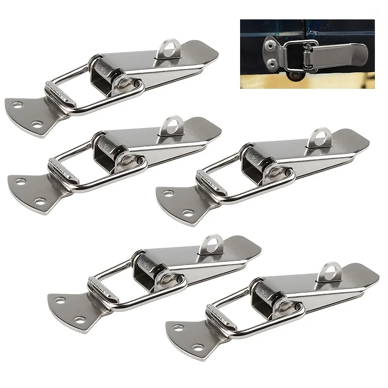 5PCS Duck Mouth Buckle Lock Toggle Hasp Latch Catch Clamp Box Closure Lock Spring Loaded Hasp For Suitcase Cabinet Hardware