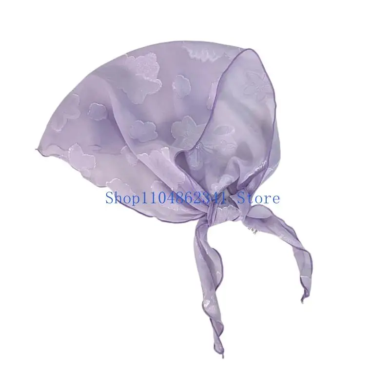 5ASD Sciarpa in pizzo triangolare morbido per donne Fashion estiva Essenziale tessuto traspirante e piega portatile Featura